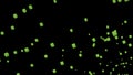 Moving flow of pulsating 3d squares. Design. A lot of 3d squares moving in stream. 3D squares fly in space on black