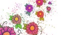 Flowers in movement of pink colors, illustration Royalty Free Stock Photo