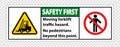 Moving forklift traffic hazard,No pedestrians beyond this point,Symbol Sign Isolate on transparent Background,Vector Illustration