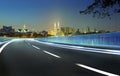 Moving forward motion blur background with cityscape Royalty Free Stock Photo