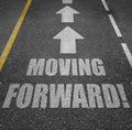 Moving forward road markings with arrow Royalty Free Stock Photo