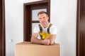 Moving goods service background Royalty Free Stock Photo