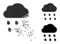 Moving and Halftone Dot Rain Cloud Icon Royalty Free Stock Photo