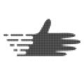 Moving Hand Halftone Dotted Icon with Fast Rush Effect