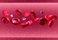 Anatomical 3d illustration of red blood cells. Royalty Free Stock Photo