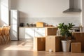 Moving house - kitchen full of boxes