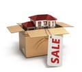 Moving house. Real estate market. Three-dimensional image. 3d il Royalty Free Stock Photo