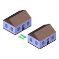 Moving house services icon isometric vector. Move home box