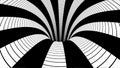 Moving Inside Tunnel. Loop. Abstract motion animation in a black and white tunnel