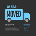 We are moving minimalistic flyer template Royalty Free Stock Photo