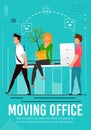 Moving Office and Team Announcement Cartoon Pester Royalty Free Stock Photo