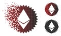 Moving Pixel Halftone Ethereum Medal Coin Icon