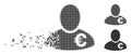 Moving Pixel Halftone Euro Financier Icon