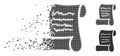 Moving Pixel Halftone Script Roll Icon