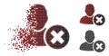 Moving Pixelated Halftone Delete User Icon