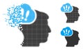 Moving Pixelated Halftone Problem Brainstorm Icon