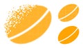 Moving Pixelated Wheet Seed Icon with Halftone Version