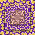 Moving platforms with a circular spiral pattern. Optical illusion background