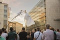 Moving Poles, 32nd Street Festival of Theatre, Krakow, Poland, July 2019 Royalty Free Stock Photo