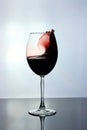 Moving red wine glass over. White background Royalty Free Stock Photo