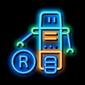 moving robot neon glow icon illustration Royalty Free Stock Photo