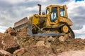 Moving rock and sand in a construction site