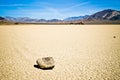 Moving rocks at Racetrack Playa in Death Valley Royalty Free Stock Photo