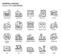 Moving, shipping, square icon set