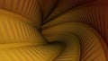 Moving slowly through colorful twisted tunnel with convex longitudinal stripes, seamless loop. Animation. 3D view inside