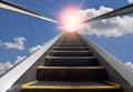 Moving staircase and blue sky