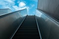 Moving staircase leads to the sky Royalty Free Stock Photo