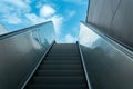 Moving staircase leads to the sky Royalty Free Stock Photo