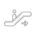 Moving staircase line icon.