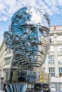 Moving statue of Franz Kafka in Prague