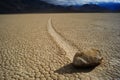 Moving stone in the desert