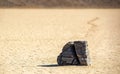 Moving Stones at the Playa Racetrack in Death Valley California with a depth of field Royalty Free Stock Photo