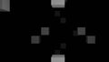 Moving stream of 3d cubes. Design. Stream of cubes flying out of darkness. 3D cubes are flying in stream on black