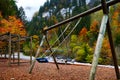 Moving swings in the nature