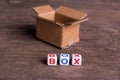 Moving to another office or house. Word box Royalty Free Stock Photo