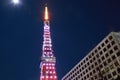 Moving traffic light trails at Tokyo tower