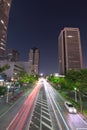 Moving traffic lights of Yokohama, Japan Royalty Free Stock Photo