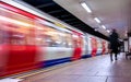 Moving train, motion blurred, London Underground - Immagine Royalty Free Stock Photo