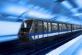 Moving train, motion blurred Royalty Free Stock Photo