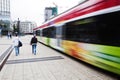 Moving tram in Frankfurt, Germany Royalty Free Stock Photo