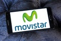 Movistar mobile operator logo Royalty Free Stock Photo