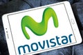 Movistar mobile operator logo Royalty Free Stock Photo