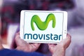 Movistar mobile operator logo Royalty Free Stock Photo