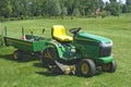 Mower on golf course Royalty Free Stock Photo