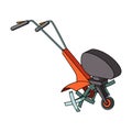 Mowers for cutting grass and lawn. Agricultural machinery for the court.Agricultural Machinery single icon in cartoon