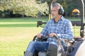 Mowing a big area Royalty Free Stock Photo